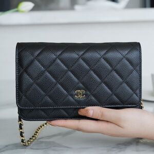 💝💝Chanel Wallet On Chain Quilted Lambskin Black